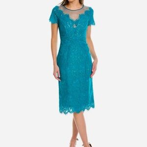 RENE BY RENE RUIZ COLLECTION Elegant Lace Sheath Midi Dress size 10